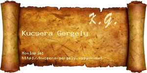 Kucsera Gergely névjegykártya